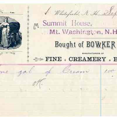 Bowker & James to Mt. Washington Summit House, 1893