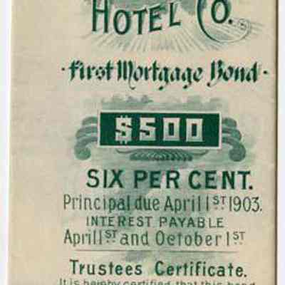 Barron Hotel Co. First Mortgage 6% Bond