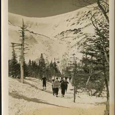 Skiers by Tuckerman Ravine
