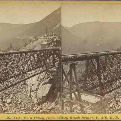 Saco Valley, from Willey Brook Bridge P. & O. R. R. White Mountain, NH