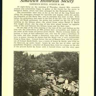 First Annual Excursion of Sandwich Historical Society