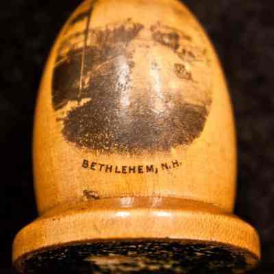 Mauchline Ware Thimble Holder- Bethlehem, N. H.