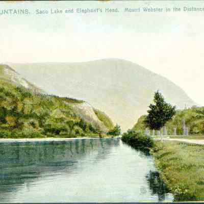 White Mountains. Saco Lake and Elephant's Head. Mount Webster in the Distance.
