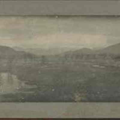 Valley Landscape with Pond, Trees, and Village