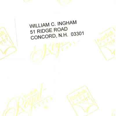 Back of photograph with William C. Ingham's sticker.