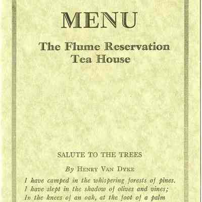 The Flume Reservation Tea House Menu