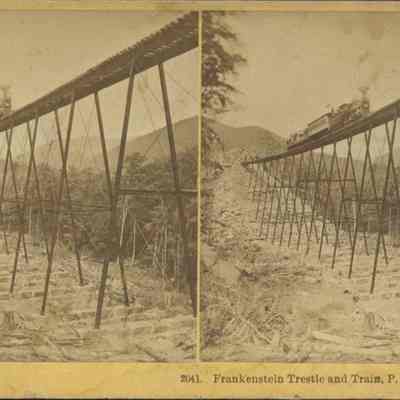 Frankenstein Trestle and Train, P. & O. R. R. Crawford Notch NH.