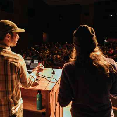 Blake Keogh and Hilary McCloy during the 2023 Eastern Snow and Avalanche Workshop