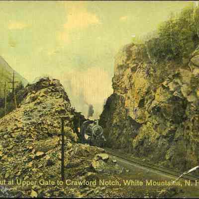 M.C.R.. Cut at upper gate to Crawford Notch, White Mountains, N.H.