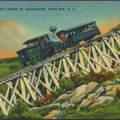 Train on Jacob's Ladder Mt. Washington, White Mts., NH.