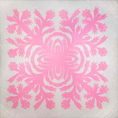 Hawaiian Quilt - Lokelani o Haliimaile (Roselani Blossoms of Haliimaile)