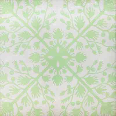 Hawaiian Quilt - Untitled (with pale green floral design)