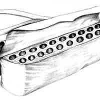 Cartridge Box Adam Loven, 2005 Ink on Paper Lake Champlain Maritime Museum