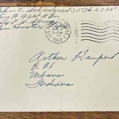 Letter - Pfc. John C, Schmalzried (35362335) to Arthur Haupert (Apr. 8, 1943)