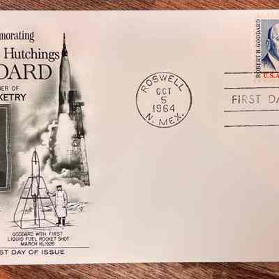 First Day Cover - Dr. Robert Hutchings Goddard; Father of Rocketry (October 5, 1964)