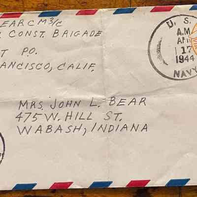 Letter - Robert Milner Bear to Mom, Mrs. John L. Bear (Postmarked Apr. 17, 1944)