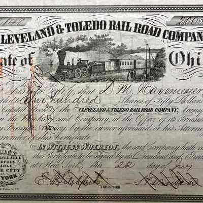 Cleveland & Toledo Rail Road Company - Stock Certificate