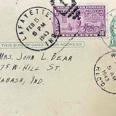Postcard - Robert Milner Bear to Mom, Mrs. John L. Bear (Feb. 5, 1943)