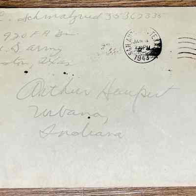 Letter - Pvt. John C. Schmalzried (35362335) to Arthur Haupert (Jan. 3, 1943)