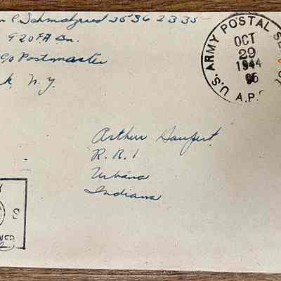 Letter - Pfc. John C, Schmalzried (35362335) to Arthur Haupert (Oct. 29, 1944)