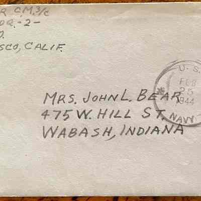 Letter - Robert Milner Bear to Mom, Mrs. John L. Bear (Postmarked Feb.25, 1944)