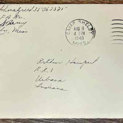Letter - Pfc. John C. Schmalzried to Arthur Haupert (Aug. 8, 1945)