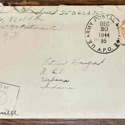 Letter - Pfc. John C, Schmalzried (35362335) to Arthur Haupert (Dec. 29, 1944)