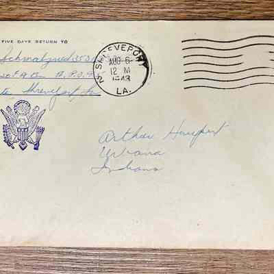 Letter - Pfc. John C. Schmalzried (35362335) to Arthur Haupert (Aug 4, 1943)