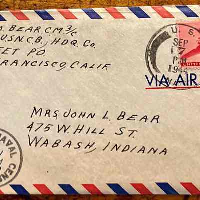 Letter - Robert Milner Bear to Mom, Mrs. John L. Bear (Postmarked Sep. 17, 1944)