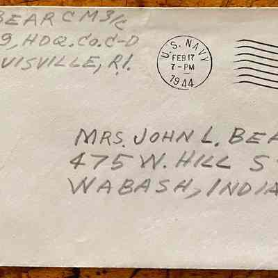 Letter - Robert Milner Bear to Mom, Mrs. John L. Bear (Postmarked Feb 17, 1944 | 7-PM)