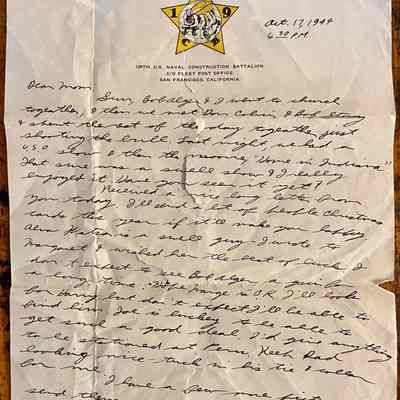 Letter - Robert Milner Bear to Mom, Mrs. John L. Bear (Oct. 17, 1944)