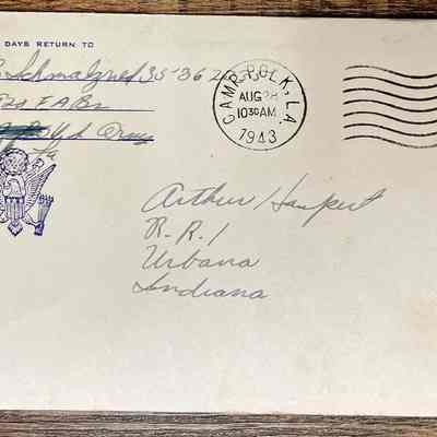 Letter - Pfc. John C. Schmalzried (35362335) to Arthur Haupert (Aug 28, 1943)