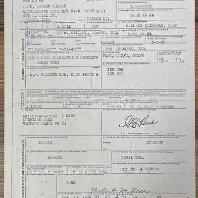 Robert Milner Bear - Notice of Separation From U.S. Naval Service