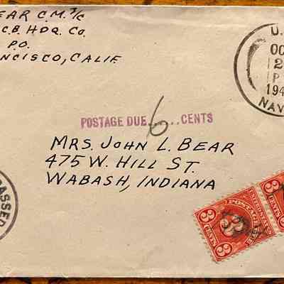 Letter - Robert Milner Bear to Mom, Mrs. John L. Bear (Postmarked Oct. 26, 1944)