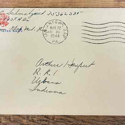 Letter - Pfc. John C, Schmalzried (35362335) to Arthur Haupert (Mar. 22, 1944)