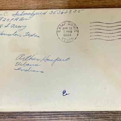 Letter - Pfc. John C, Schmalzried (35362335) to Arthur Haupert (Apr. 18, 1943)