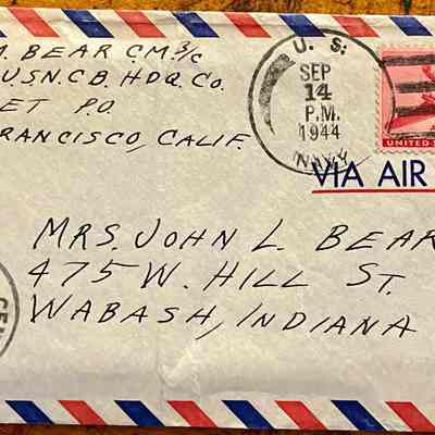 Letter - Robert Milner Bear to Mom, Mrs. John L. Bear (Postmarked Sep. 14, 1944)