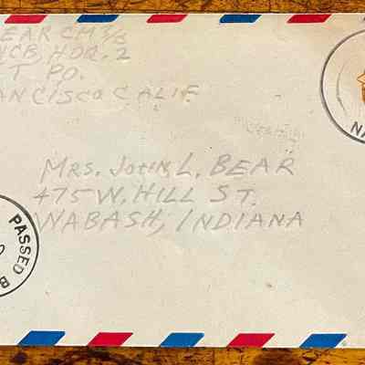 Envelope - Robert Milner Bear to Mom, Mrs. John L. Bear (Postmarked Apr. 2, 1944)