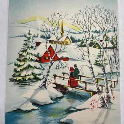 Merry Christmas and Happy New Year Card - (1949)