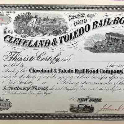 Cleveland & Toledo Rail-Road Co. - Stock Certificate