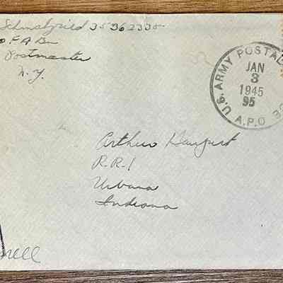 Letter - Pfc. John C, Schmalzried (35362335) to Arthur Haupert (Jan. 3, 1945)