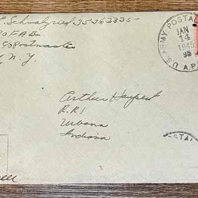 Letter - Pfc. John C. Schmalzried (35362335) to Arthur Haupert (Jan. 12, 1945)