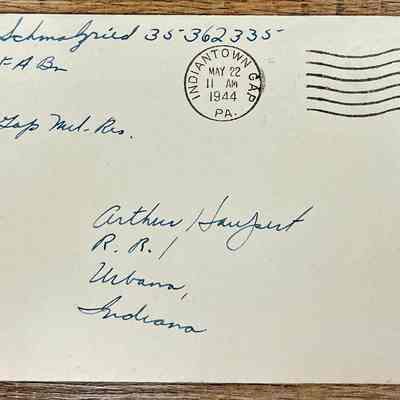 Letter - Pfc. John C, Schmalzried (35362335) to Arthur Haupert (May 20, 1944)