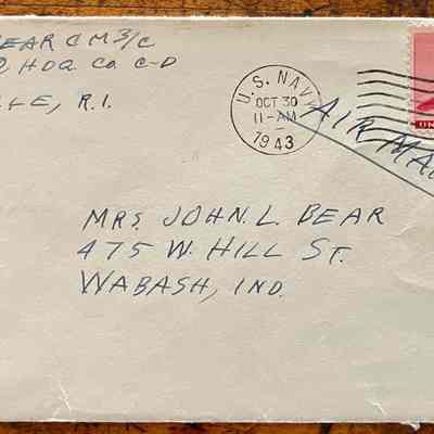 Letter - Robert Milner Bear to Mom, Mrs. John L. Bear (Postmarked Oct. 30, 1943 | 11:00AM)
