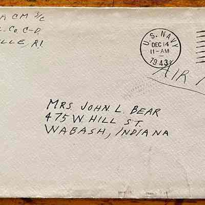 Letter - Robert Milner Bear to Mom, Mrs. John L. Bear (Postmarked Dec.14, 1943 | 11-AM)