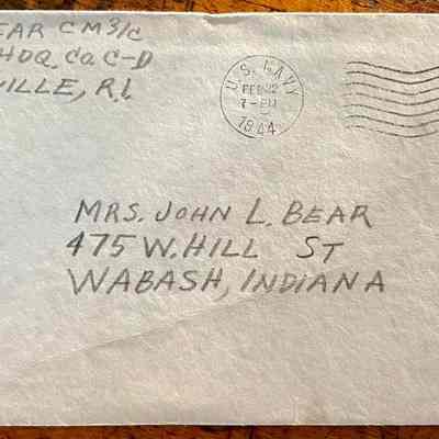 Letter - Robert Milner Bear to Mom, Mrs. John L. Bear (Postmarked Feb 22, 1944 | 7-PM)