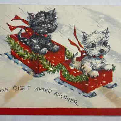 Merry Christmas and Happy New Year Card - (1950)