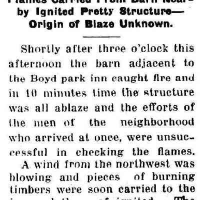 The Daily Plain Dealer - "The Boyd Park Inn is Burning Down" (May 6, 1913)