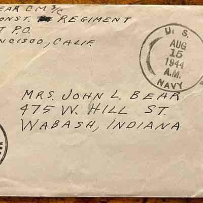 Letter - Robert Milner Bear to Mom, Mrs. John L. Bear (Postmarked Aug. 15, 1944)