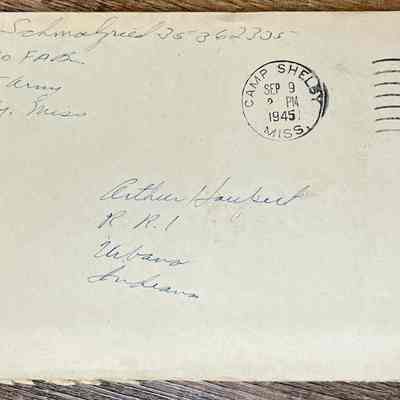 Letter - Pvt. John C. Schmalzried (35362335) to Arthur Haupert (Sep. 8, 1945)